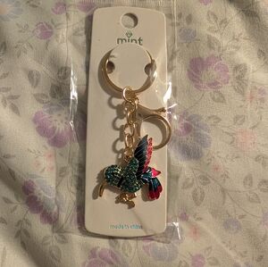 Mint Hummingbird New Keychain with Blue and Red Details